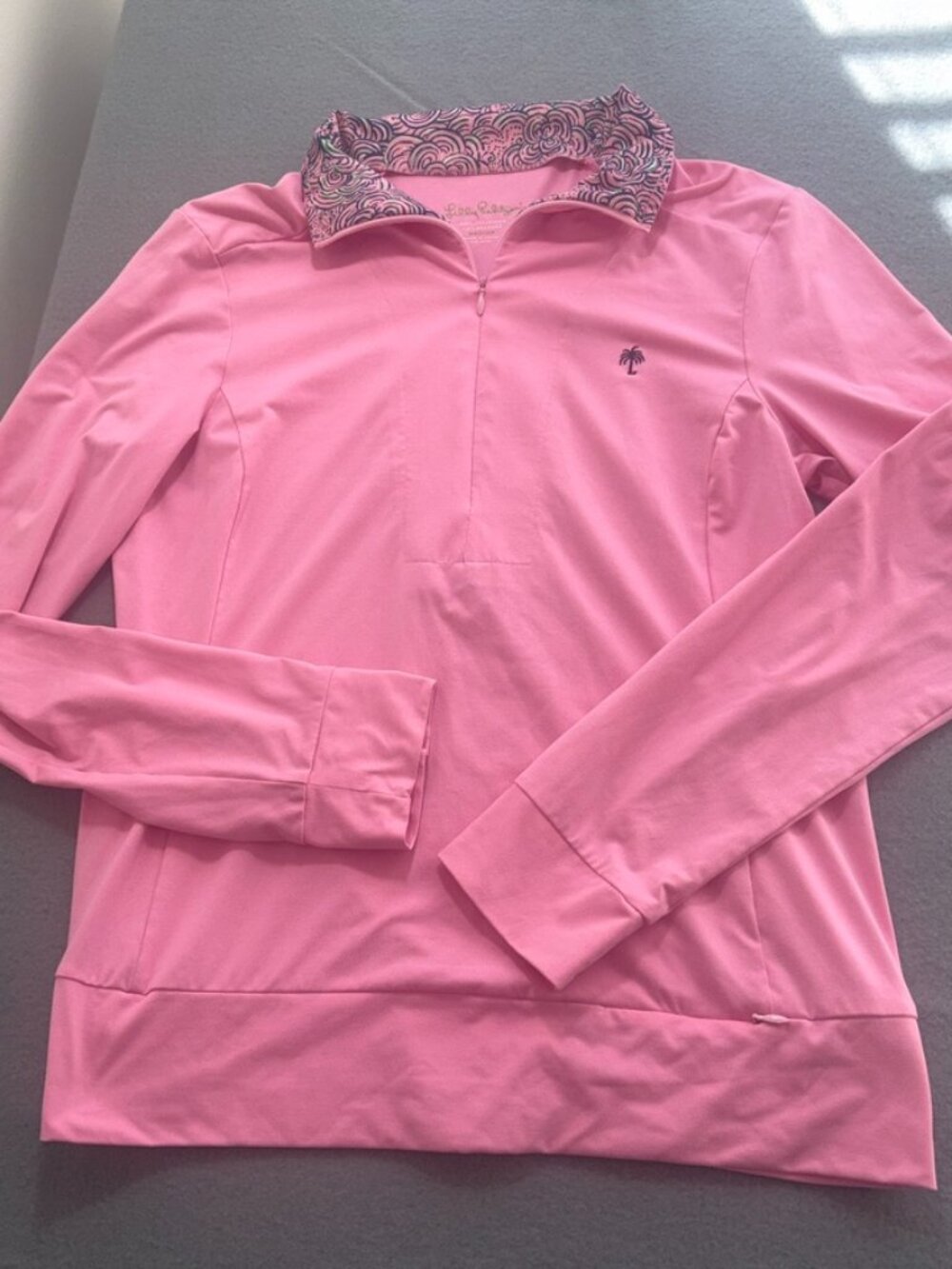 Lilly Pulitzer Athletic Performance Pink Pullover Quarter-Zip size Medium